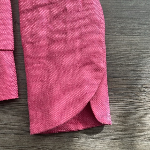 Coldwater Creek Petites Linen Blazer with Tulip Bracelet Sleeves Pink - Picture 4 of 9